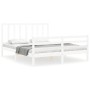 White solid wood bed frame with headboard 160x200 cm by vidaXL, Beds and slatted bases - Ref: Foro24-3193867, Price: 138,40 €...