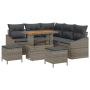 Conjunto de Sofás de Jardín de 8 Piezas con Cojines Gris Poliratán Acacia de , Sofás de exterior - Ref: Foro24-3364608, Preci...