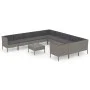 Garden furniture set 12 pieces and gray synthetic rattan cushions by vidaXL, Garden sets - Ref: Foro24-3094502, Price: 995,70...