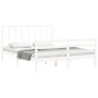 White solid wood bed frame with headboard 160x200 cm by vidaXL, Beds and slatted bases - Ref: Foro24-3193867, Price: 138,40 €...