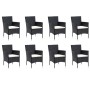 9-teiliges Garten-Essset und schwarze Kissen aus synthetischem Rattan von vidaXL, Gartensets - Ref: Foro24-3094978, Preis: 58...