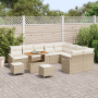 Conjunto de Sofá de Jardín de 12 Piezas con Cojines Beige Ratán Poli Acacia de , Sofás de exterior - Ref: Foro24-3364646, Pre...