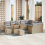 Conjunto de Sofás de Jardín de 12 piezas con Cojines Ratán Poliéster Beige de , Sofás de exterior - Ref: Foro24-3364647, Prec...