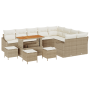 Conjunto de Sofás de Jardín de 13 Piezas con Cojines Beige Poliratán Acacia de , Sofás de exterior - Ref: Foro24-3364651, Pre...