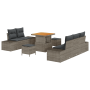Set de Sofá de Jardín de 8 Piezas con Cojines Gris Poliratán Acacia de , Sofás de exterior - Ref: Foro24-3364678, Precio: 666...