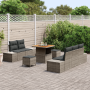 Set de Sofá de Jardín de 8 Piezas con Cojines Gris Poliratán Acacia de , Sofás de exterior - Ref: Foro24-3364678, Precio: 666...