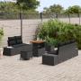 Conjunto de Sofás de Jardín de 8 Piezas con Cojines Negro Poliratán Acacia de de , Sofás de exterior - Ref: Foro24-3364679, P...
