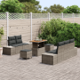 Juego de Sofá de Jardín de 8 Piezas con Cojines Gris Poliratán Acacia de , Sofás de exterior - Ref: Foro24-3364683, Precio: 6...