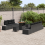Conjunto de Sofá de Jardín de 10 Piezas con Cojines Negro Poliratán Acacia de , Sofás de exterior - Ref: Foro24-3364699, Prec...
