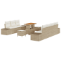 Juego de Sofá de Jardín de 10 Piezas con Cojines Beige Ratán Poli Acacia de , Sofás de exterior - Ref: Foro24-3364701, Precio...