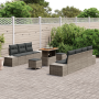 Conjunto de sofá de jardín de 10 piezas con cojines gris ratán sintético acacia de , Sofás de exterior - Ref: Foro24-3364703,...