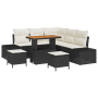 Conjunto de Sofá de Jardín de 8 Piezas con Cojines Negro Poliratán Acacia de , Sofás de exterior - Ref: Foro24-3364735, Preci...