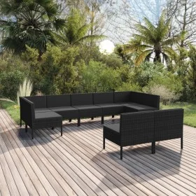 9-piece garden furniture set and black synthetic rattan cushions by vidaXL, Garden sets - Ref: Foro24-3094605, Price: 776,94 ...