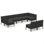 9-teiliges Gartenmöbel-Set und schwarze synthetische Rattankissen von vidaXL, Gartensets - Ref: Foro24-3094605, Preis: 776,94...