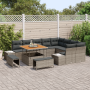 Conjunto de Sofá de Jardín de 12 Piezas con Cojines Gris Poliratán Acacia de , Sofás de exterior - Ref: Foro24-3364768, Preci...