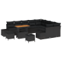 Conjunto de Sofás de Jardín de 12 Piezas con Cojines Negro Poliratán Acacia de , Sofás de exterior - Ref: Foro24-3364774, Pre...