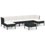 8-teiliges Gartenmöbel-Set und schwarze synthetische Rattankissen von vidaXL, Gartensets - Ref: Foro24-3094544, Preis: 582,47...