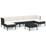 8-teiliges Gartenmöbel-Set und schwarze synthetische Rattankissen von vidaXL, Gartensets - Ref: Foro24-3094544, Preis: 590,40...