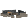 Conjunto de Sofá de Jardín de 13 Piezas con Cojines Gris Poliratán Acacia de , Sofás de exterior - Ref: Foro24-3364793, Preci...