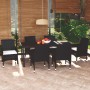 Garten Esstischgarnitur 7 tlg. und Kissen schwarz Kunststoff Rattan von vidaXL, Gartensets - Ref: Foro24-3094977, Preis: 510,...