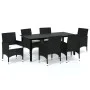 7-piece garden dining set with black synthetic rattan cushions by vidaXL, Garden sets - Ref: Foro24-3094977, Price: 529,76 €,...