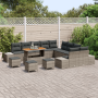 Set de Sofá de Jardín de 14 Piezas con Cojines Gris Poliratán Acacia de , Sofás de exterior - Ref: Foro24-3364803, Precio: 99...