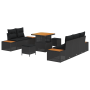 Juego de Sofás de Jardín de 8 Piezas con Cojines Negro Poliratán Acacia de , Sofás de exterior - Ref: Foro24-3364804, Precio:...