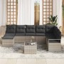 Conjunto de sofá de jardín 9 pcs Gris claro Poliratán