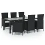 Garden dining set 7 pieces black synthetic rattan by vidaXL, Garden sets - Ref: Foro24-3094829, Price: 511,48 €, Discount: %