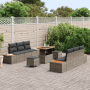 Conjunto de Sofá de Jardín de 9 Piezas con Cojines Ratán Poliratán Acacia Gris de , Sofás de exterior - Ref: Foro24-3364823, ...