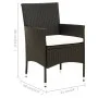 Garden dining set 7 pieces black synthetic rattan by vidaXL, Garden sets - Ref: Foro24-3094829, Price: 511,48 €, Discount: %