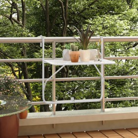 Weißer Balkontisch aus Stahl 60x40 cm von vidaXL, Gartentische - Ref: Foro24-340916, Preis: 48,41 €, Rabatt: %