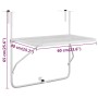 Weißer Balkontisch aus Stahl 60x40 cm von vidaXL, Gartentische - Ref: Foro24-340916, Preis: 48,41 €, Rabatt: %
