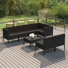 8-piece garden furniture set and black synthetic rattan cushions by vidaXL, Garden sets - Ref: Foro24-3094393, Price: 686,89 ...