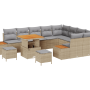 Conjunto de Sofás de Jardín  de 12 Piezas con Cojines Beige Poliratán Acacia | Foro24.es | Tu tienda online para hogar, jardín y más Foro24.es
