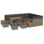 Conjunto de Sofás de Jardín de 13 Piezas con Cojines Gris Poliratán Acacia de , Sofás de exterior - Ref: Foro24-3364913, Prec...