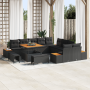 Juego de Sofá de Jardín de 13 Piezas con Cojines Negro Poliratán Acacia de , Sofás de exterior - Ref: Foro24-3364914, Precio:...