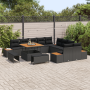 Juego de Sofá de Jardín de 13 Piezas con Cojines Negro Poliratán Acacia de , Sofás de exterior - Ref: Foro24-3364914, Precio:...