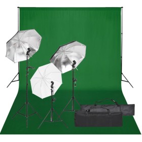 Kit de estudio fotográfico con set de luces y fondo