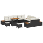 Juego de Sofá de Jardín de 13 Piezas con Cojines Negro Poliratán Acacia de , Sofás de exterior - Ref: Foro24-3364925, Precio:...