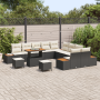Juego de Sofá de Jardín de 13 Piezas con Cojines Negro Poliratán Acacia de , Sofás de exterior - Ref: Foro24-3364925, Precio:...