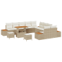 Set de Sofá de Jardín de 13 Piezas con Cojines Beige Poliratán Acacia de , Sofás de exterior - Ref: Foro24-3364926, Precio: 9...