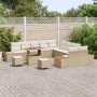Set de Sofá de Jardín de 13 Piezas con Cojines Beige Poliratán Acacia de , Sofás de exterior - Ref: Foro24-3364926, Precio: 9...
