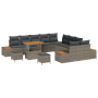 Conjunto de Sofás de Jardín de 13 Piezas con Cojines Gris Poliratán Acacia de , Sofás de exterior - Ref: Foro24-3364928, Prec...