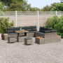 Conjunto de Sofás de Jardín de 13 Piezas con Cojines Gris Poliratán Acacia de , Sofás de exterior - Ref: Foro24-3364928, Prec...