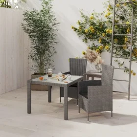 3-piece garden dining set with gray synthetic rattan cushions by vidaXL, Garden sets - Ref: Foro24-3094873, Price: 241,61 €, ...