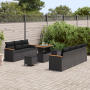 Juego de Sofás de Jardín de 10 Piezas con Cojines Negro Ratán Sintético Acacia de , Sofás de exterior - Ref: Foro24-3364959, ...