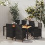 Juego de comedor de jardín 7 piezas ratán sintético negro de vidaXL, Conjuntos de jardín - Ref: Foro24-3094861, Precio: 595,93 €