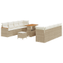 Conjunto de Sofás de Jardín de 11 Piezas con Cojines Beige Poliratán Acacia | Foro24.es | Tu tienda online para hogar, jardín y más Foro24.es