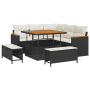 Conjunto de Sofá de Jardín de 8 Piezas con Cojines Negro Poliratán Acacia | Foro24.es | Tu tienda online para hogar, jardín y más Foro24.es
